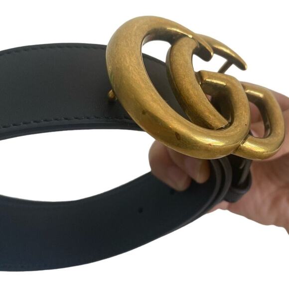 Gucci GG Marmont 2015 Re-Edition Wide Belt in Black Leather - Picture 7 of 13